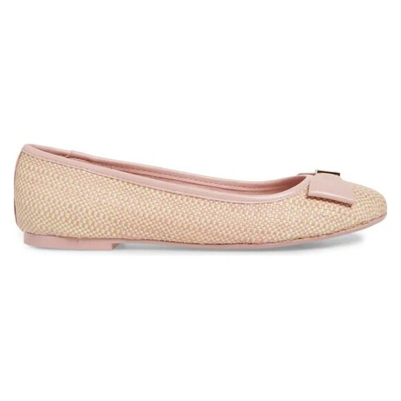 💕TED BAKER LONDON💕 Sualli Flat Raffia Pink Bow Ballet Pumps 38 New Without Box - Picture 8 of 16